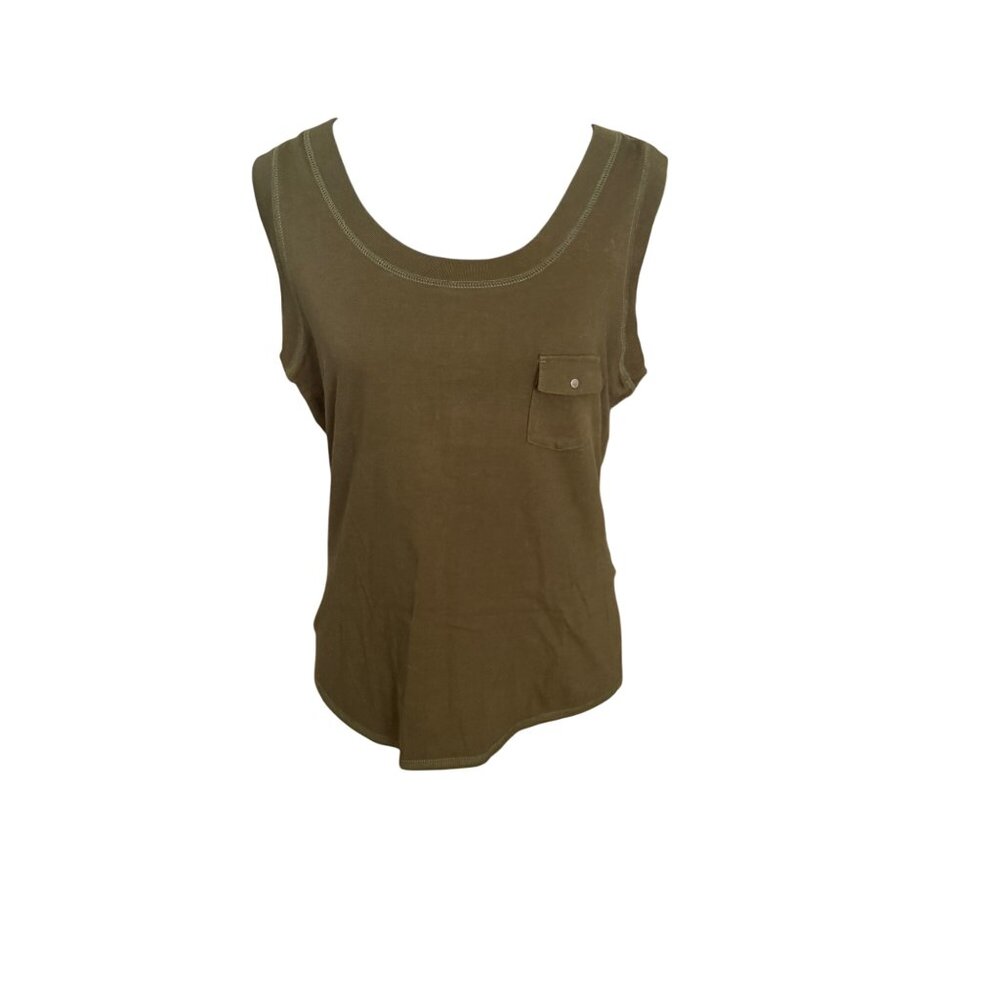 FRX Olive Green Sleeveless Tank Top With Pocket Size L